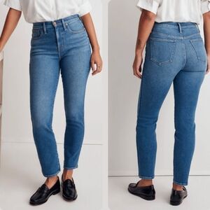 Madewell Curvy Stovepipe Jeans High Rise Medium Wash Slim Leg Denim 25 Tall
